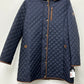 Lauren Ralph Lauren Women's Faux-Suede-Trim Quilted Coat, Dark Navy Size XXL