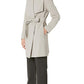 Ralph Lauren Women's Belted Drape Front Coat Gray Size Large