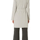 Ralph Lauren Women's Belted Drape Front Coat Gray Size Large