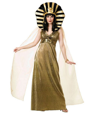 Charades Women's Halloween Empress Of The Nile Adult Costume Gold Size XL