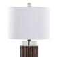 Cylinder Fluted Contemporary Polyresin Table Lamp Set of 2