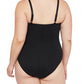 La Blanca Women's Island One Piece Swimsuit Black Size 18W