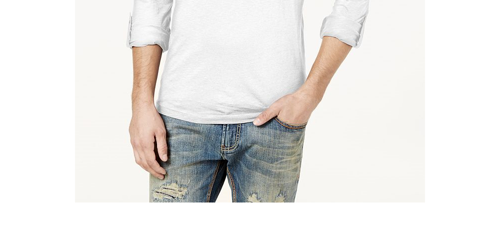 INC International Concepts Men's Quarter Zip Hoodie White Size M