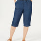 Karen Scott Women's Cotton Eyelet Denim Skimmer Shorts Blue Size Petite Medium