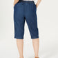 Karen Scott Women's Cotton Eyelet Denim Skimmer Shorts Blue Size Petite Medium