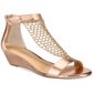 Thalia Sodi Women's Tibby Mesh Embellished Wedge Sandals Yellow Size 9W