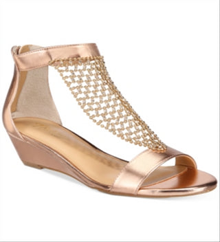 Thalia Sodi Women's Tibby Mesh Embellished Wedge Sandals Yellow Size 9W