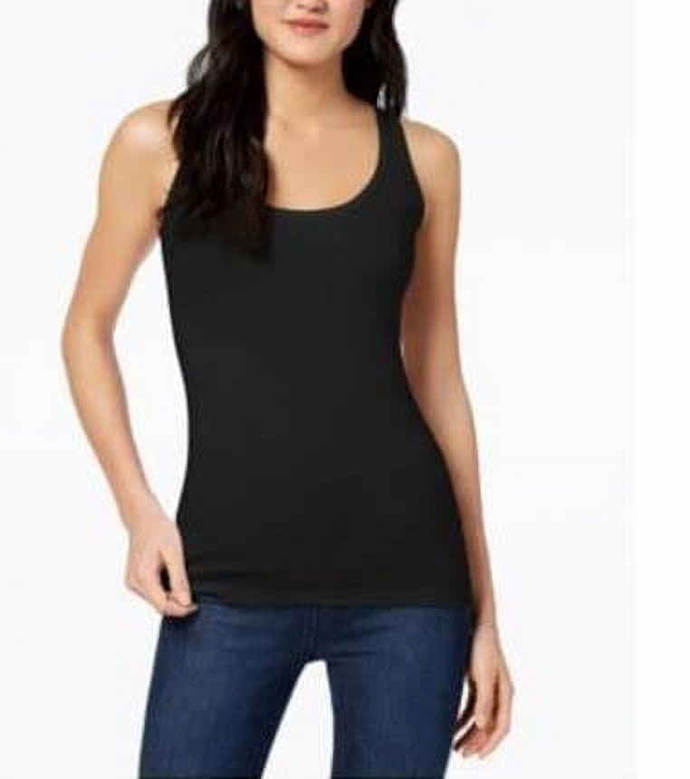 Maison Jules Women's Black Scoop-Neck Tank Size X-Small