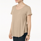 JM Collection Women's Scoop Neck Top Beige Size Large