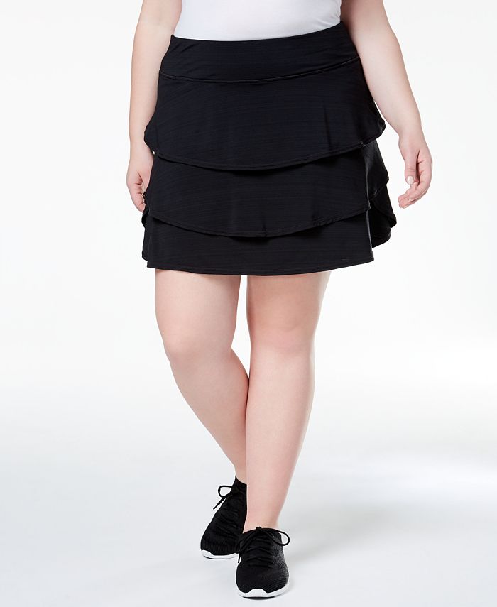 ID Ideology Women's Plus Ruffled Skort Black Size 1X