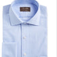 Tasso Elba Men's Classic Regular Fit Non Iron Supima Cotton Herringbone Solid French Cuff Dress Shirt Blue Size 15X32X33