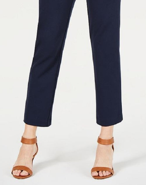 Style & Co Women's Cropped Pull on Straight Leg Pants Blue Size Small