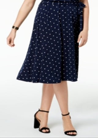 Charter Club Women's Polka Dot A Line Dress Blue Size 1X