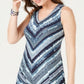 Style & Co Women's Cross Back Dress Blue Size Large