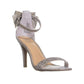 Material Girl Women's Beverly Open Toe Special Occasion Ankle Strap Sandals Gray Size 10 M