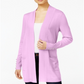JM Collection Women's Open Front Cardigan Purple Size Small