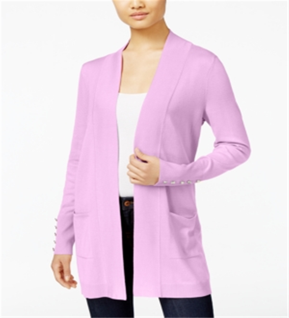 JM Collection Women's Open Front Cardigan Purple Size Small
