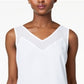 INC International Concepts Women's Illusion Trim Tank Top White Size Petite L