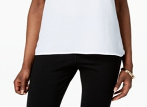 INC International Concepts Women's Illusion Trim Tank Top White Size Petite L