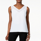 INC International Concepts Women's Illusion Trim Tank Top White Size Petite Small