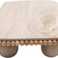 Creative Co-Op - Mango Wood Pedestal With Wood Beads Serving Tray
