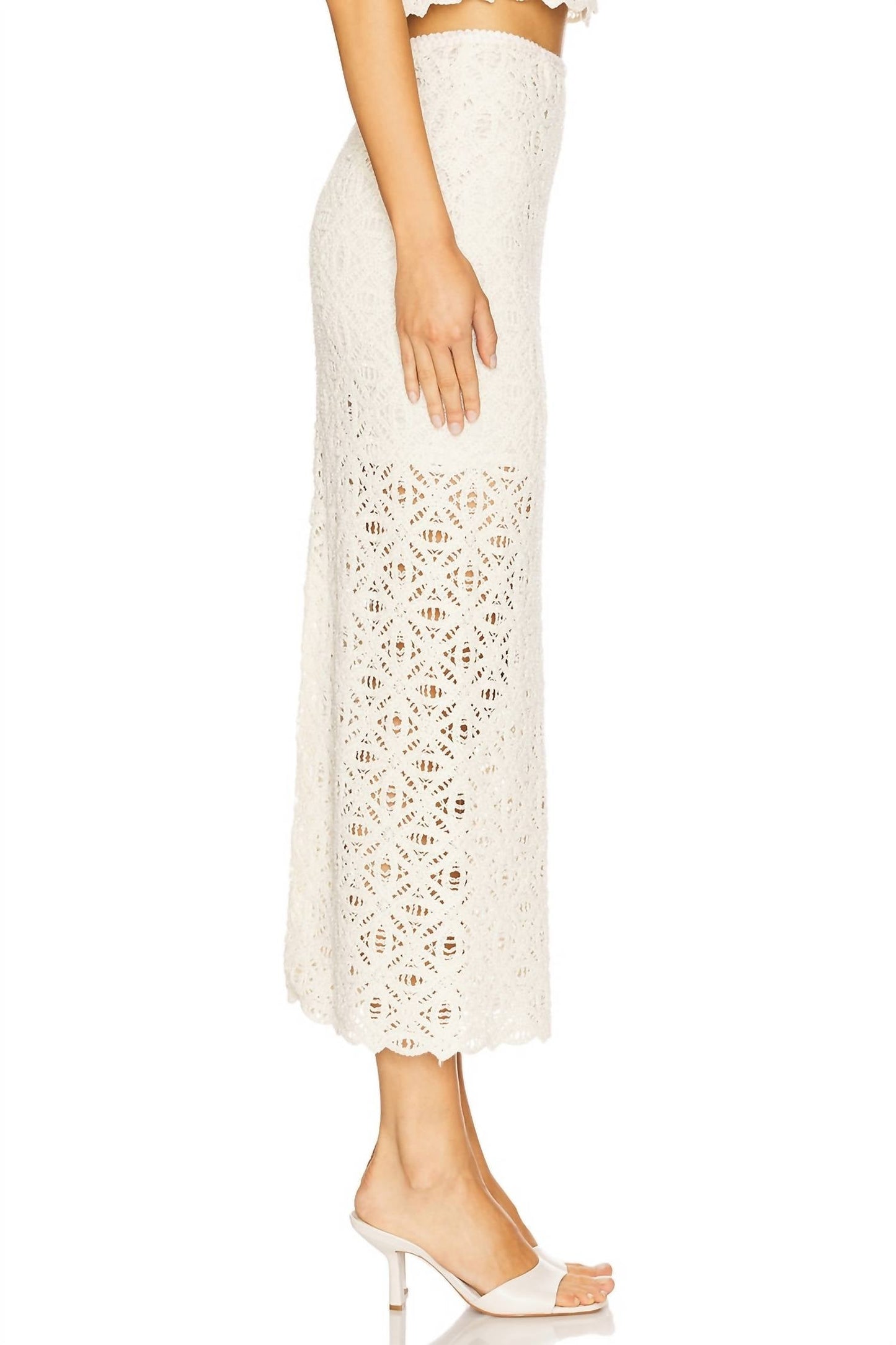 Sabina Musayev - Anaya Lace Textire Midi Skirt