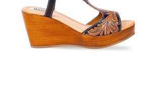Myra - Women's Talitha Hand Tooled Wedge Sandal