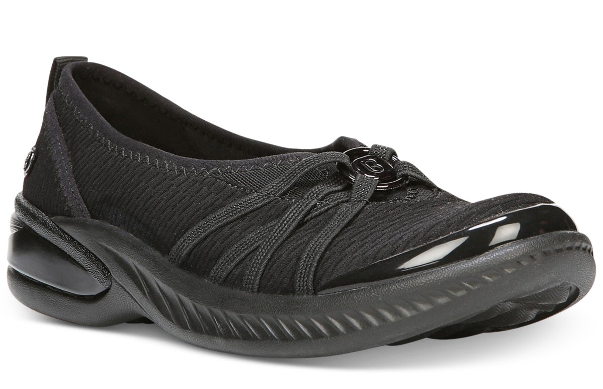 Bzees Women's Niche Slip On Flat Black Size 6 M