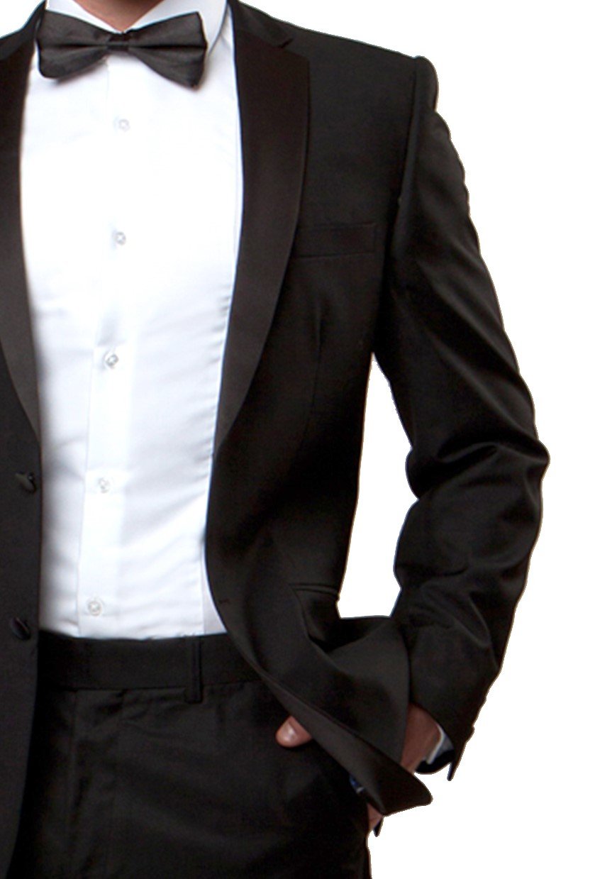 Bryan Michaels Men's Slim Fit Classic 2 Piece Tuxedo Black Size 36