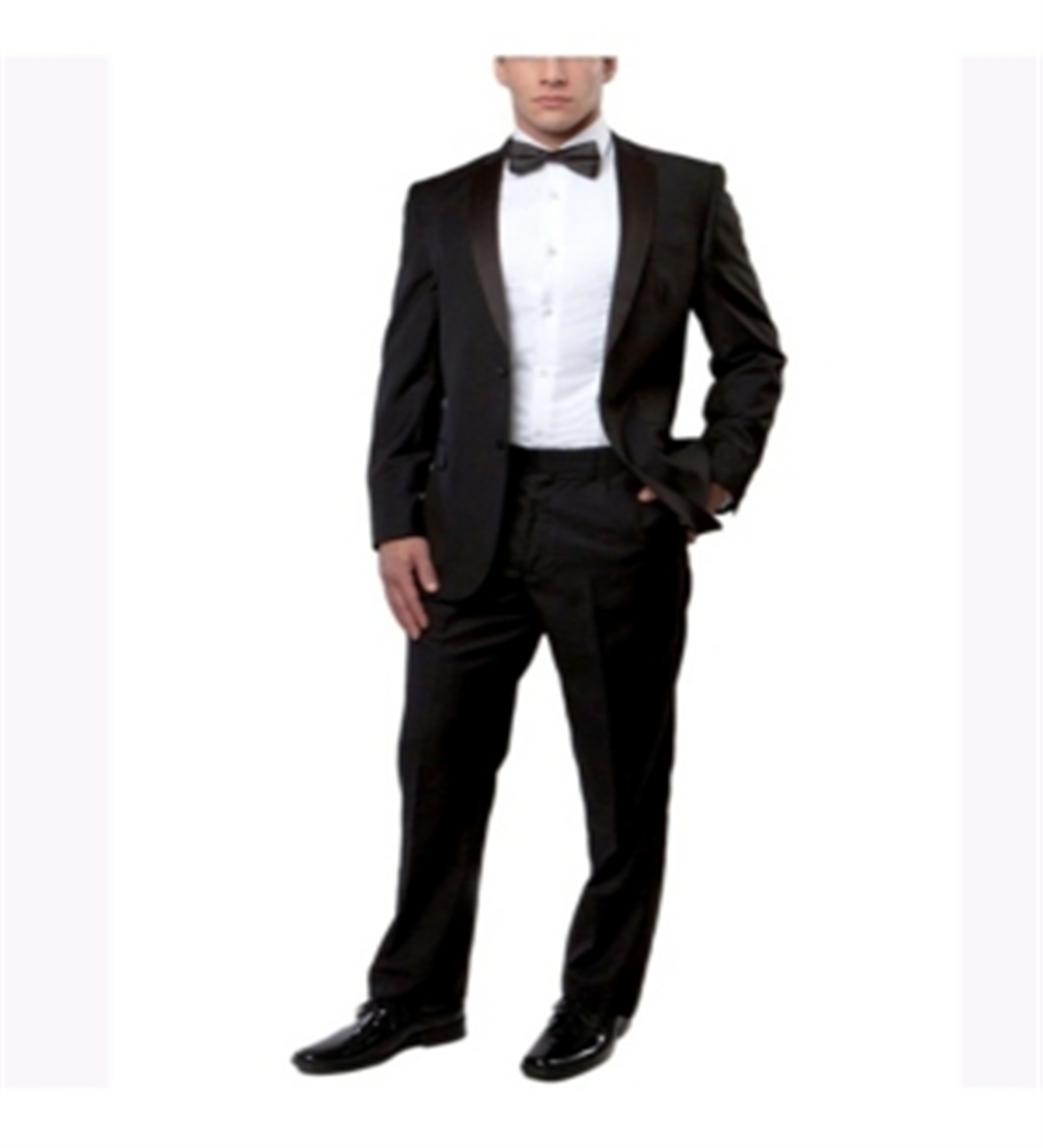 Bryan Michaels Men's Slim Fit Classic 2 Piece Tuxedo Black Size 36
