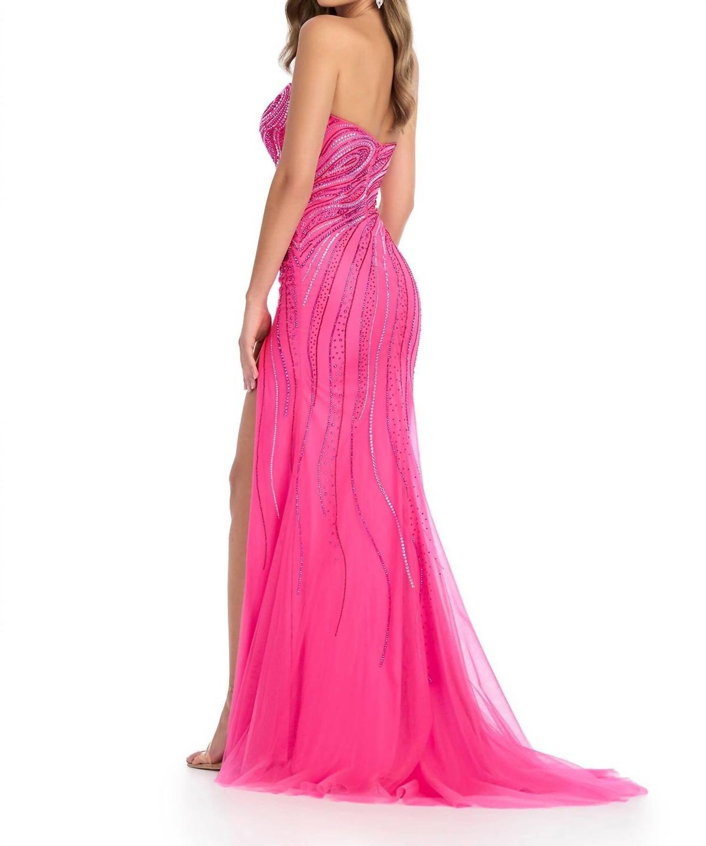 Ashleylauren - High Slit Prom Dress