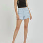 Risen - Full Size High Rise Distressed Detail Denim Shorts