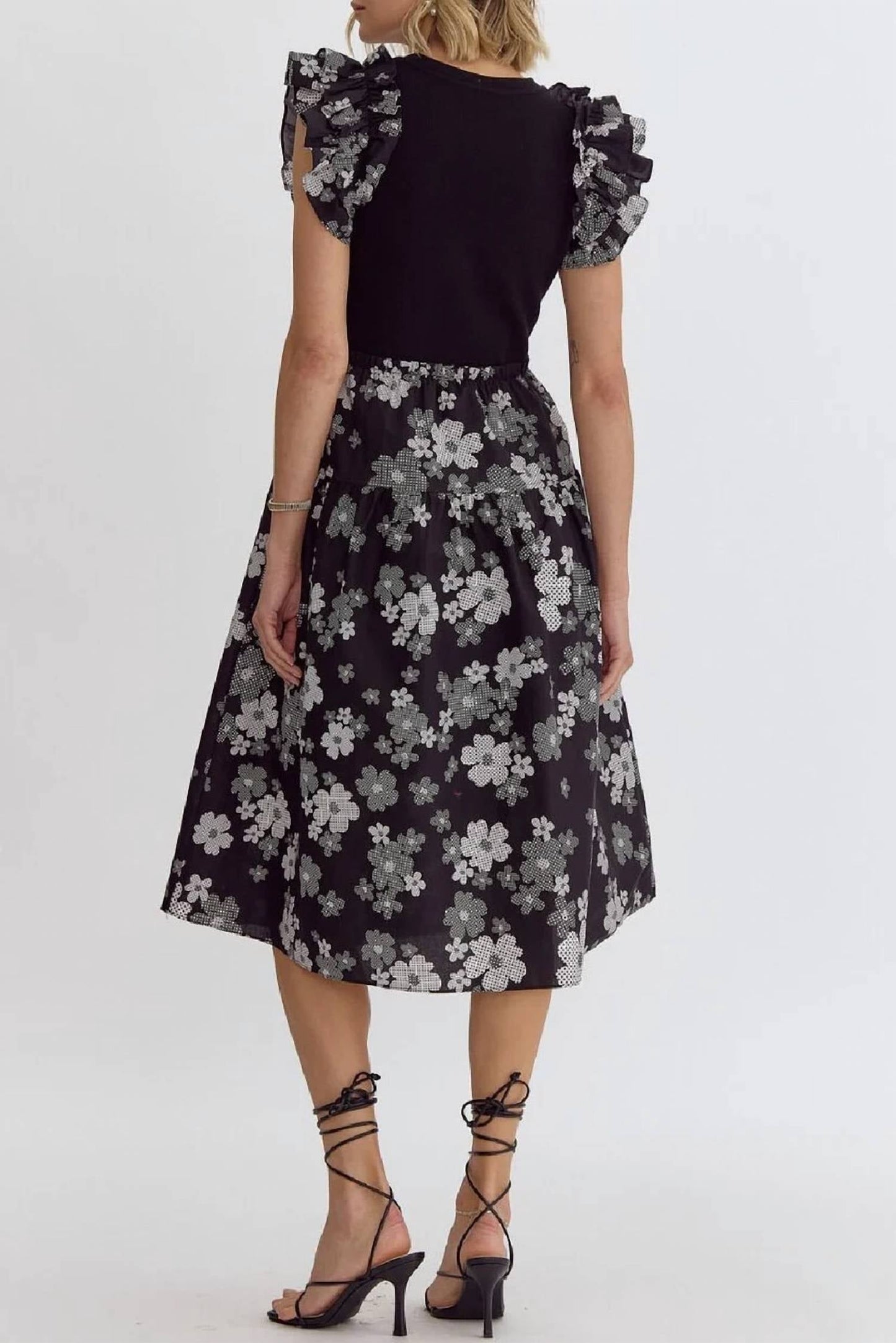 Entro - Floral Midi Swing Skirt