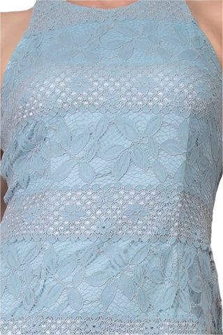 Adrianna Papell - Crewneck Racer Back Lace Dress