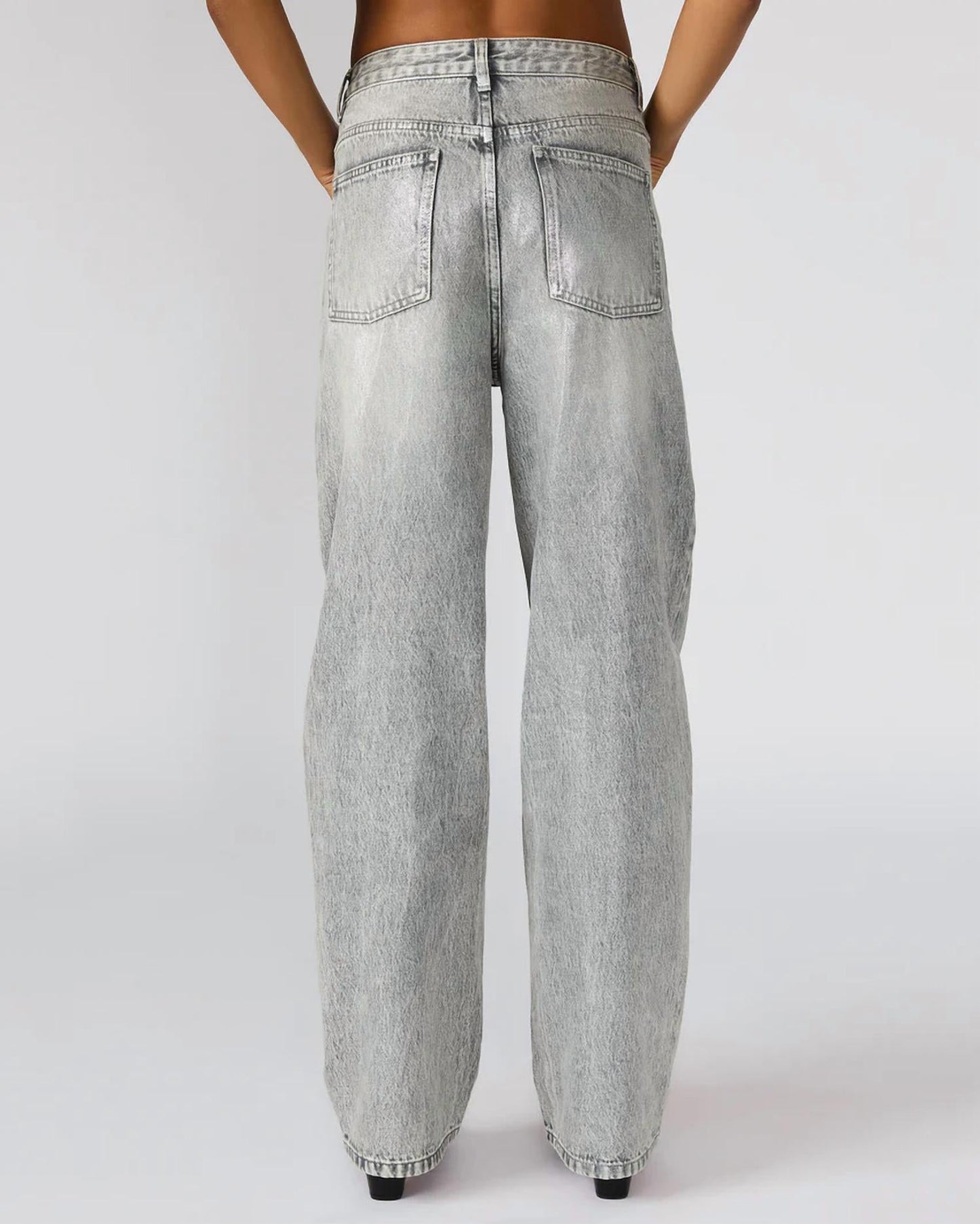Steve Madden - Straight Leg Metallic Jeans