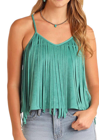 Panhandle - Microsuede Fringe Tank Top