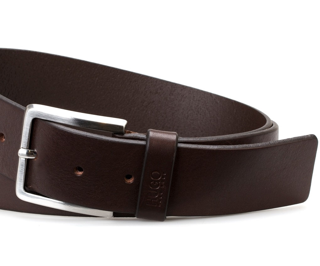 Hugo Boss Men's Gionios Casual Leather Belt Brown Size 32