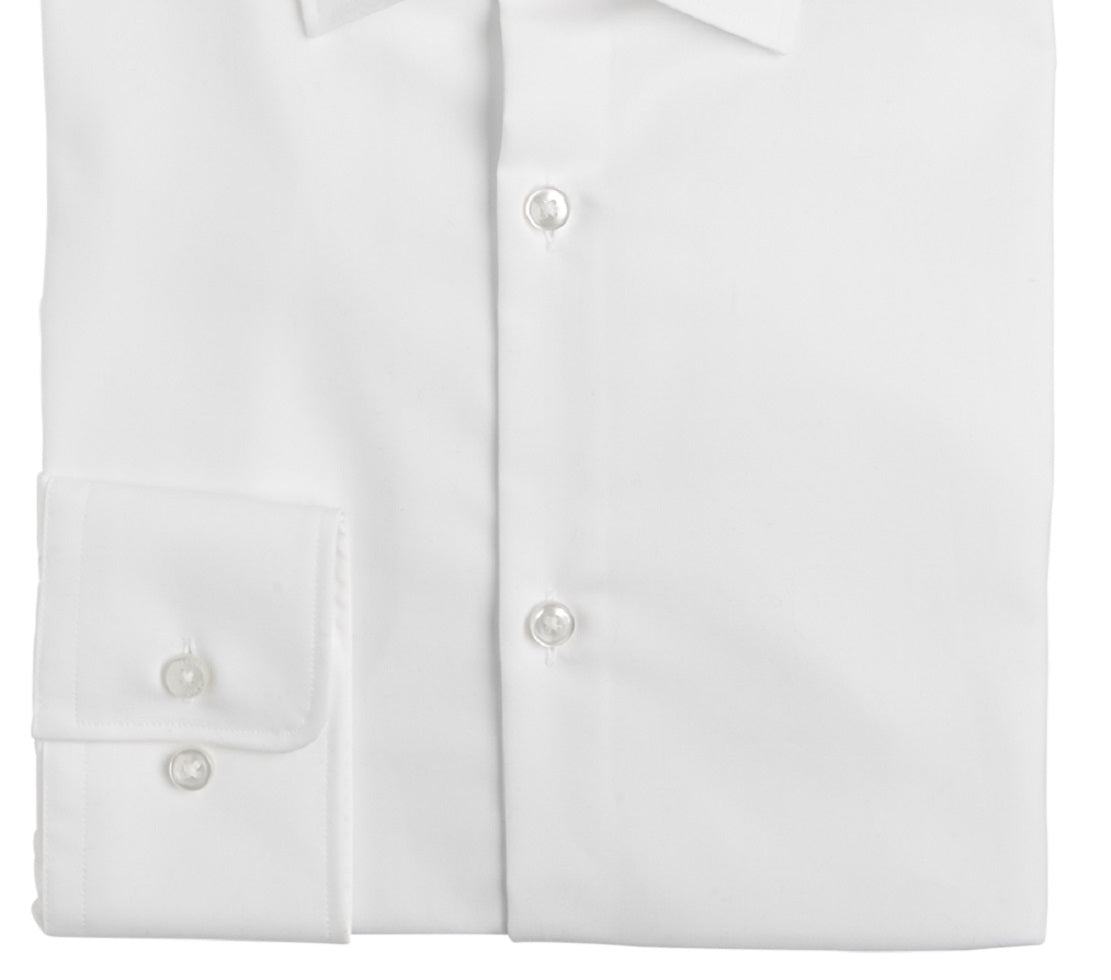 Hugo Boss Men's Slim Fit Solid Cotton Dress Shirt White Size 15