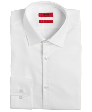 Hugo Boss Men's Slim Fit Solid Cotton Dress Shirt White Size 15.5