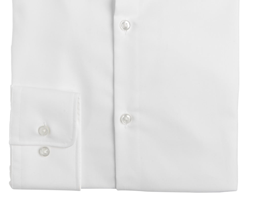 Hugo Boss Men's Slim Fit Solid Cotton Dress Shirt White Size 17