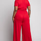 The Curve La - Plus Size Wrap Around Short Sleeve Top And Pants Set