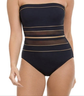 Gottex Women's Bandeau One Piece Swimsuit Black Size 40