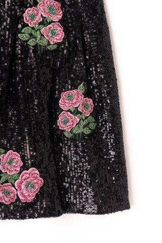 Sasha+Z - Women's Floral Sequins Skirt