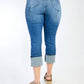 Judy Blue - High Waist Tummy Control Cuff Capri Jeans