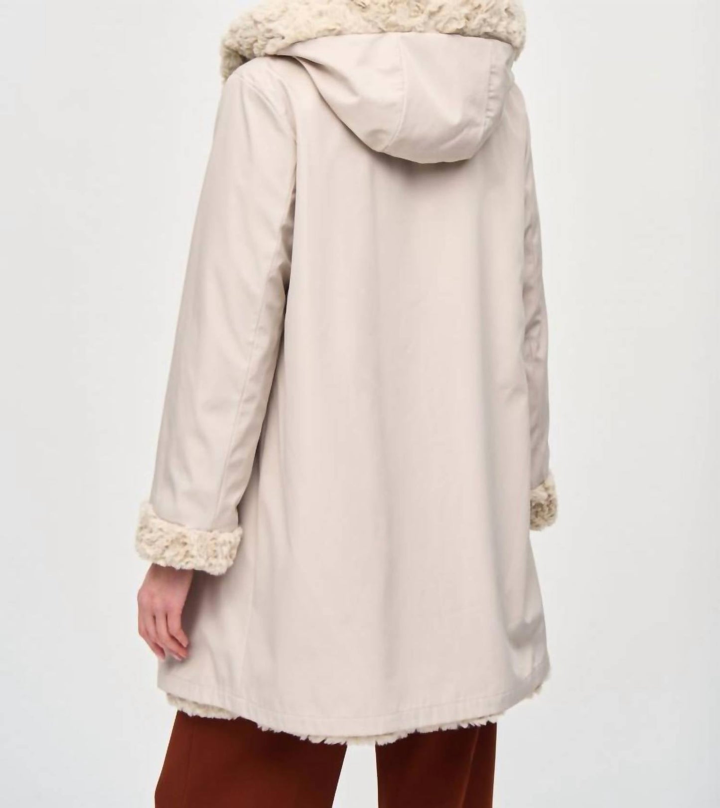 Joseph Ribkoff - Hooded Faux Fur Reversible Coat