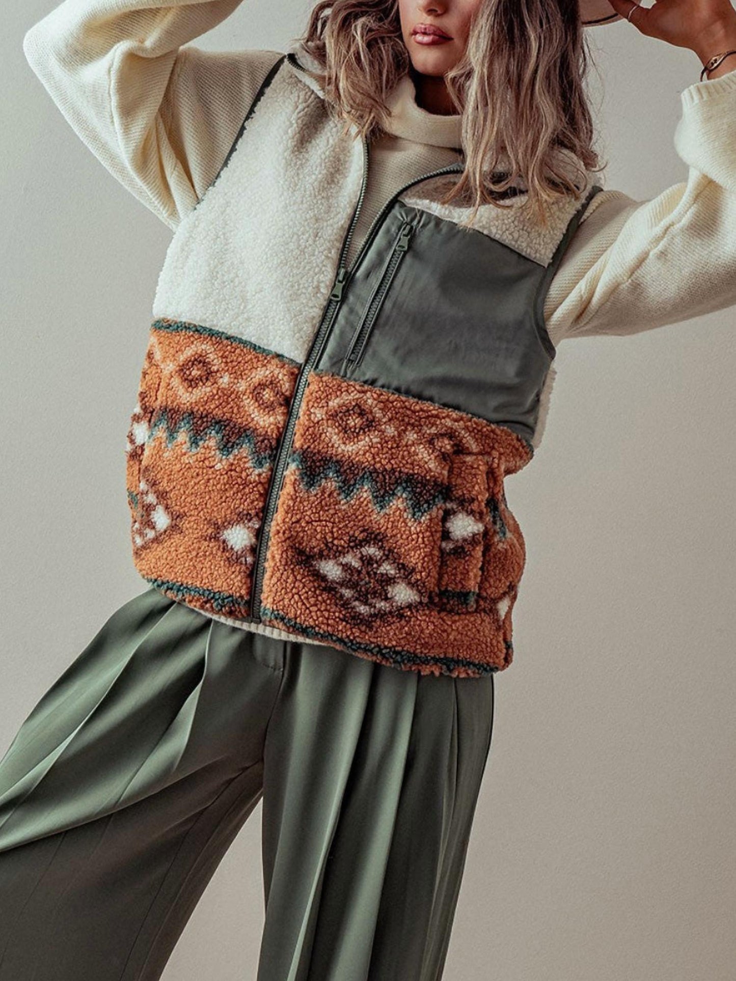 Rosa Clothing - Western Zip up Vest