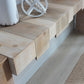Modern Rustic Console Table - 71" Entryway Table with Sculpted Block Design