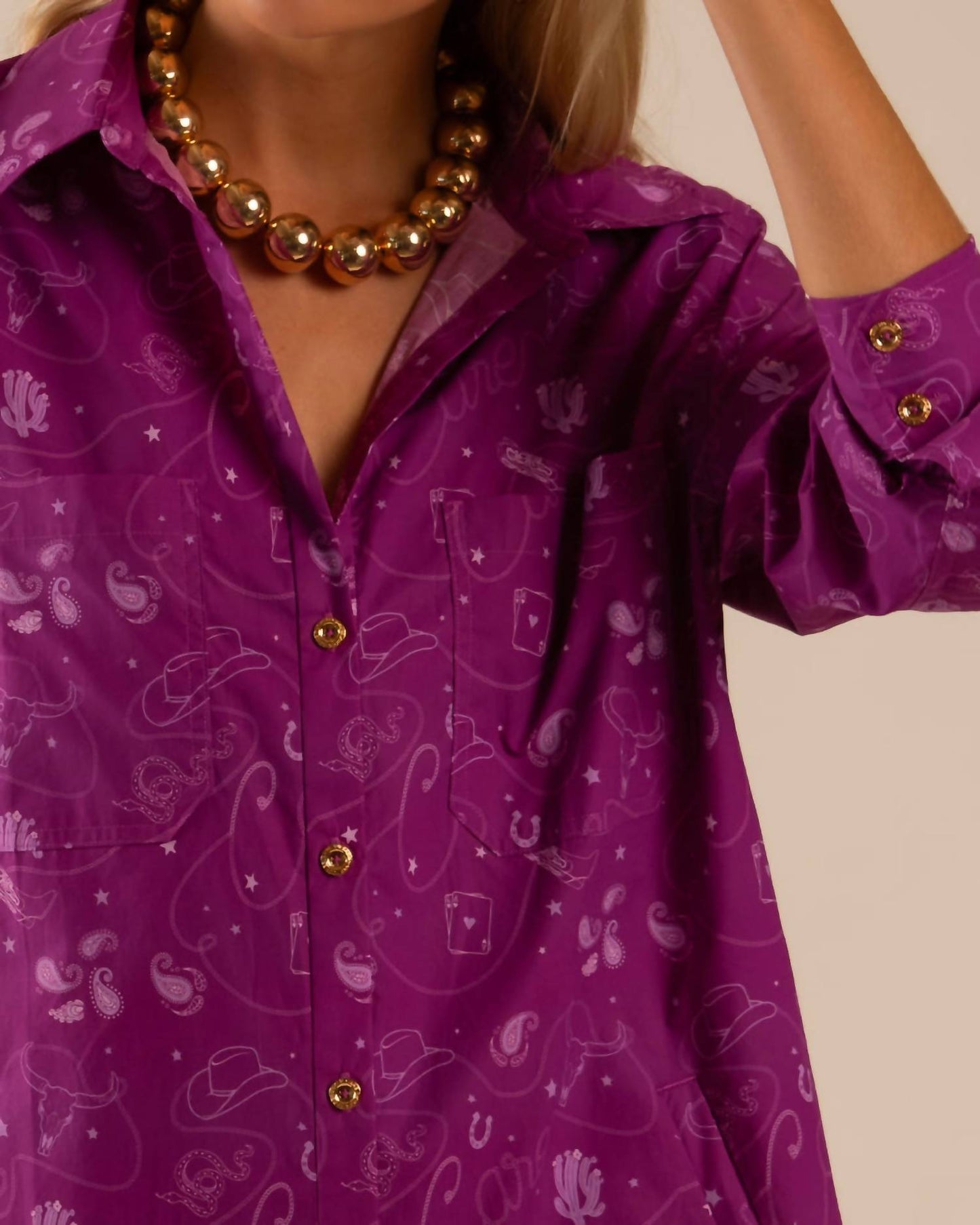 Care Tucker - Preslie Poplin Shirt Dress - All Over Western