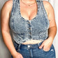 Risen - Chloe Crop Denim Vest