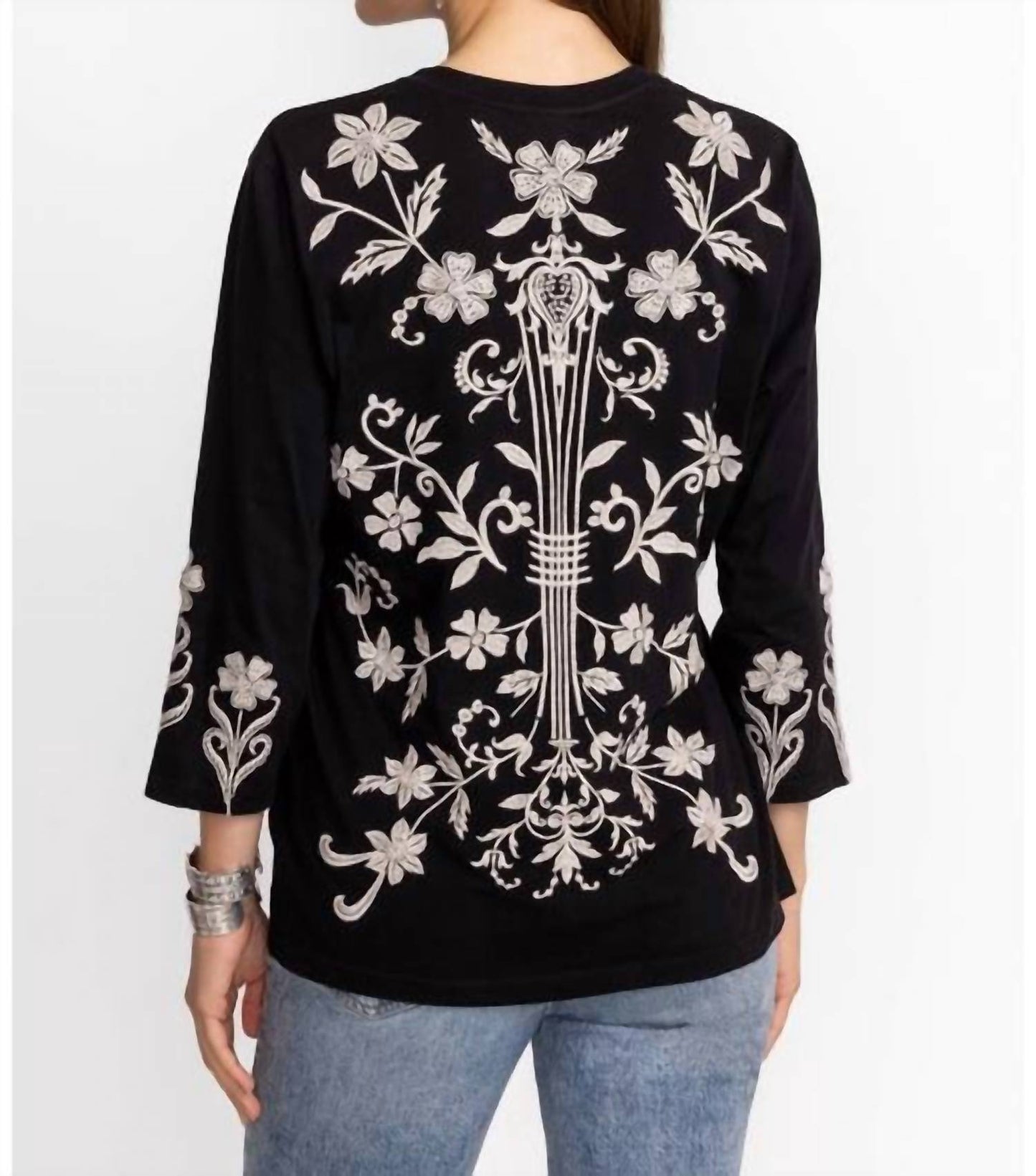 Johnny Was - TALITHIA 3/4 SLEEVE CREW NECK TEE
